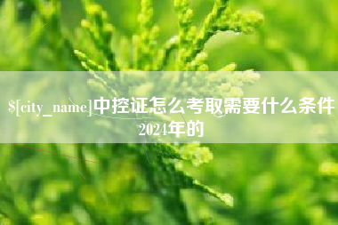 宝鸡中控证怎么考取需要什么条件2024年的