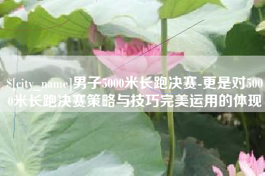 宝鸡男子5000米长跑决赛-更是对5000米长跑决赛策略与技巧完美运用的体现