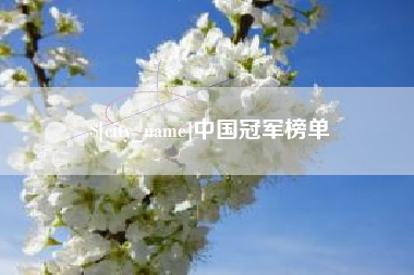宝鸡中国冠军榜单