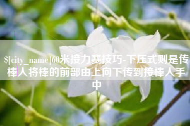 宝鸡60米接力赛技巧-下压式则是传棒人将棒的前部由上向下传到接棒人手中