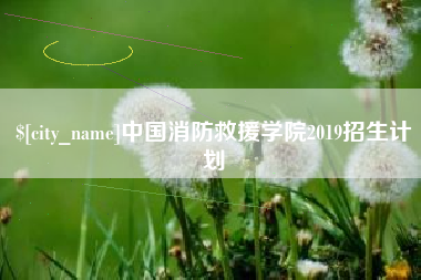 宝鸡中国消防救援学院2019招生计划