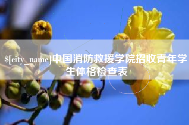 宝鸡中国消防救援学院招收青年学生体格检查表